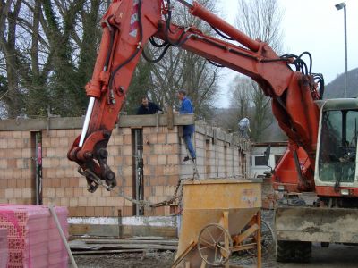 Betonieren des Ringankers (Bauabschnitt 1)
