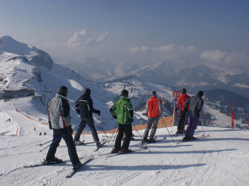 Martin, Zotz, Pommy, Uwe, Emi und Joachim vor derl letzten Abfahrt am Freitag.
